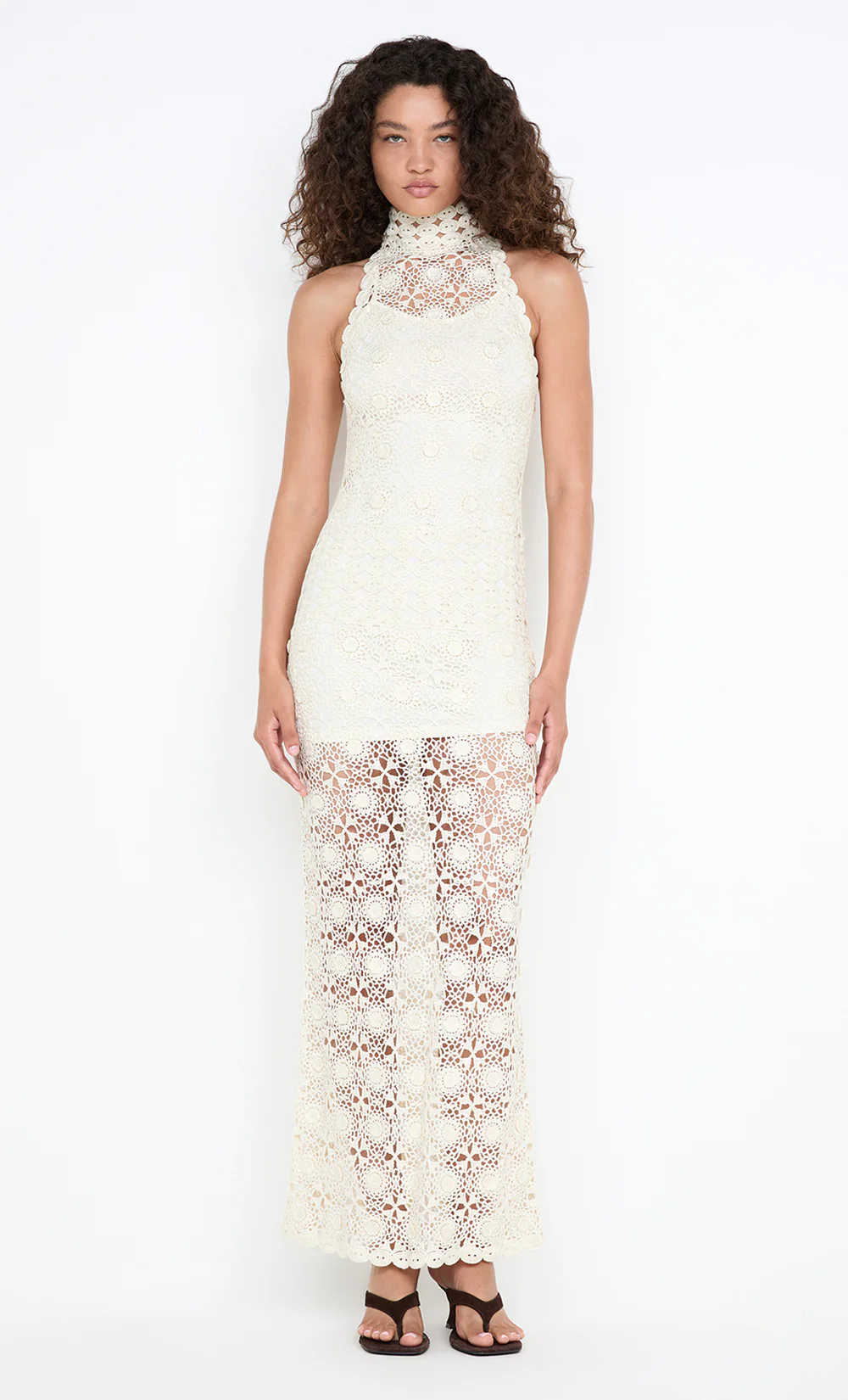 ANIA HALTER MAXI DRESS - IVORY - Image 3