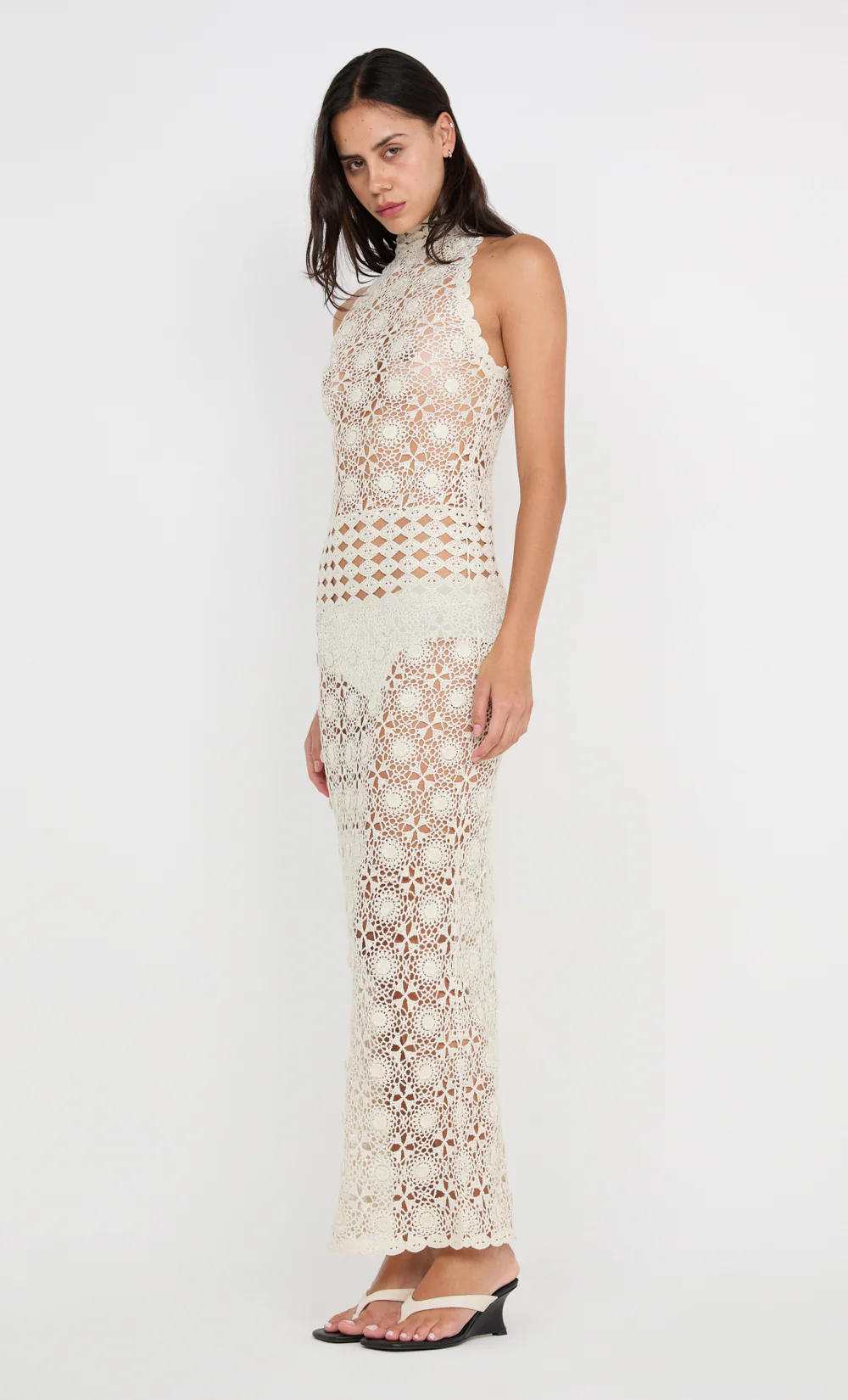 ANIA HALTER MAXI DRESS - IVORY - Image 5