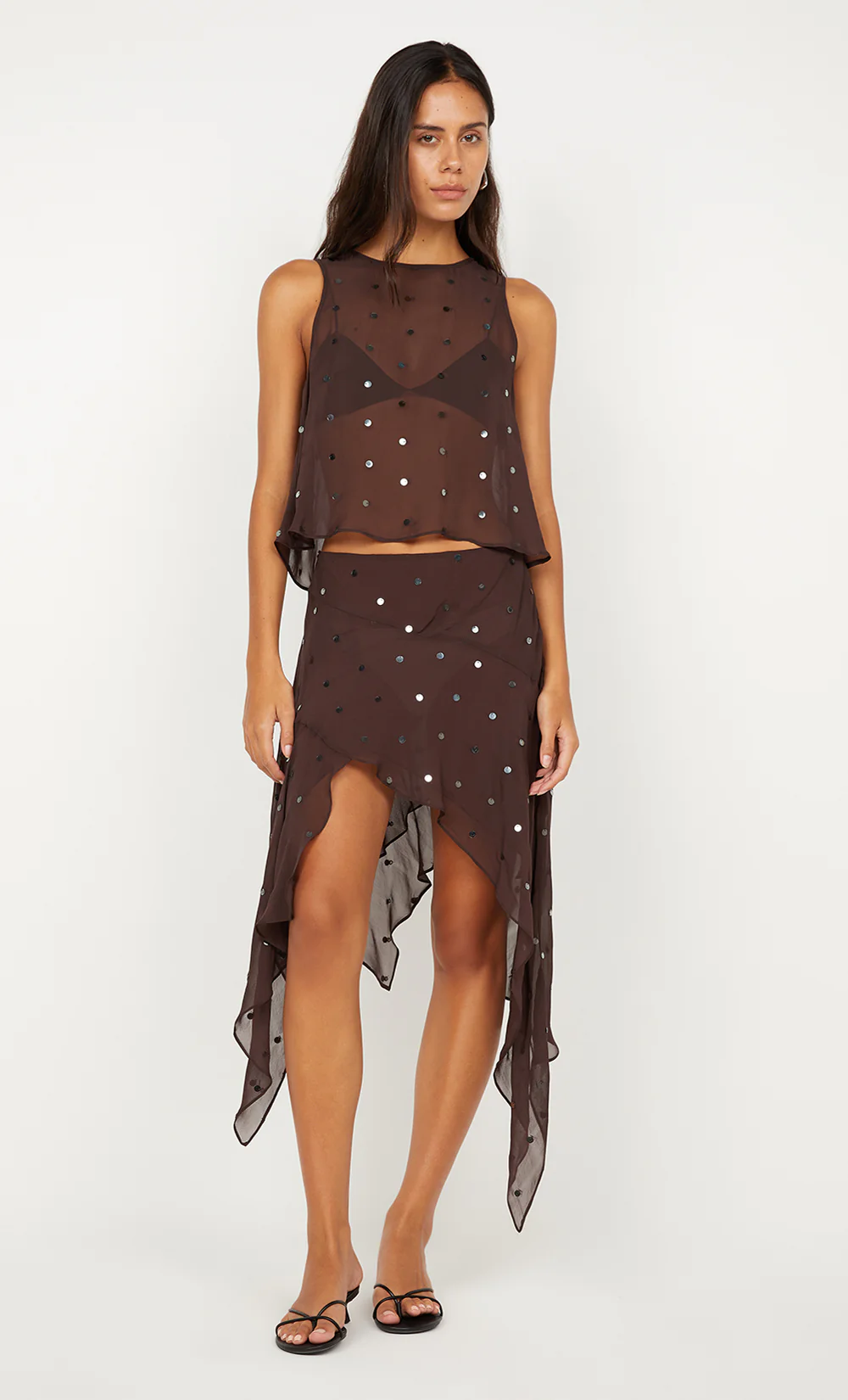 ARIELLE SHELL TOP - DARK CHOCOLATE - Image 3