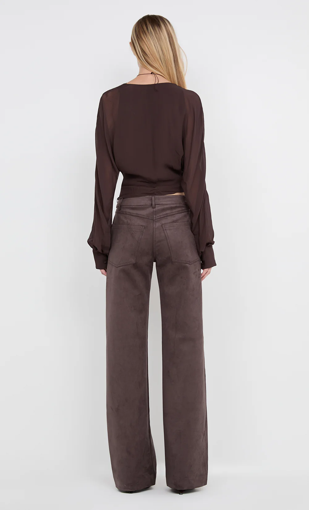 AURELIA WRAP TOP - DARK CHOCOLATE - Image 8