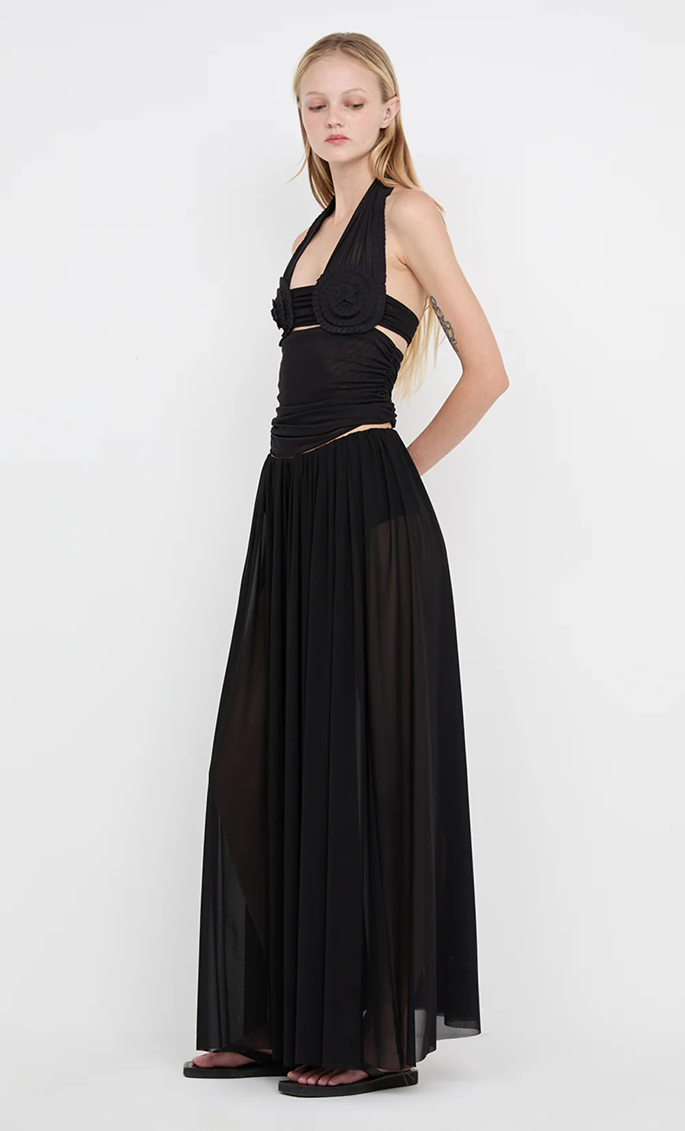 DANTE SPIRAL HALTER TOP - BLACK - Image 3