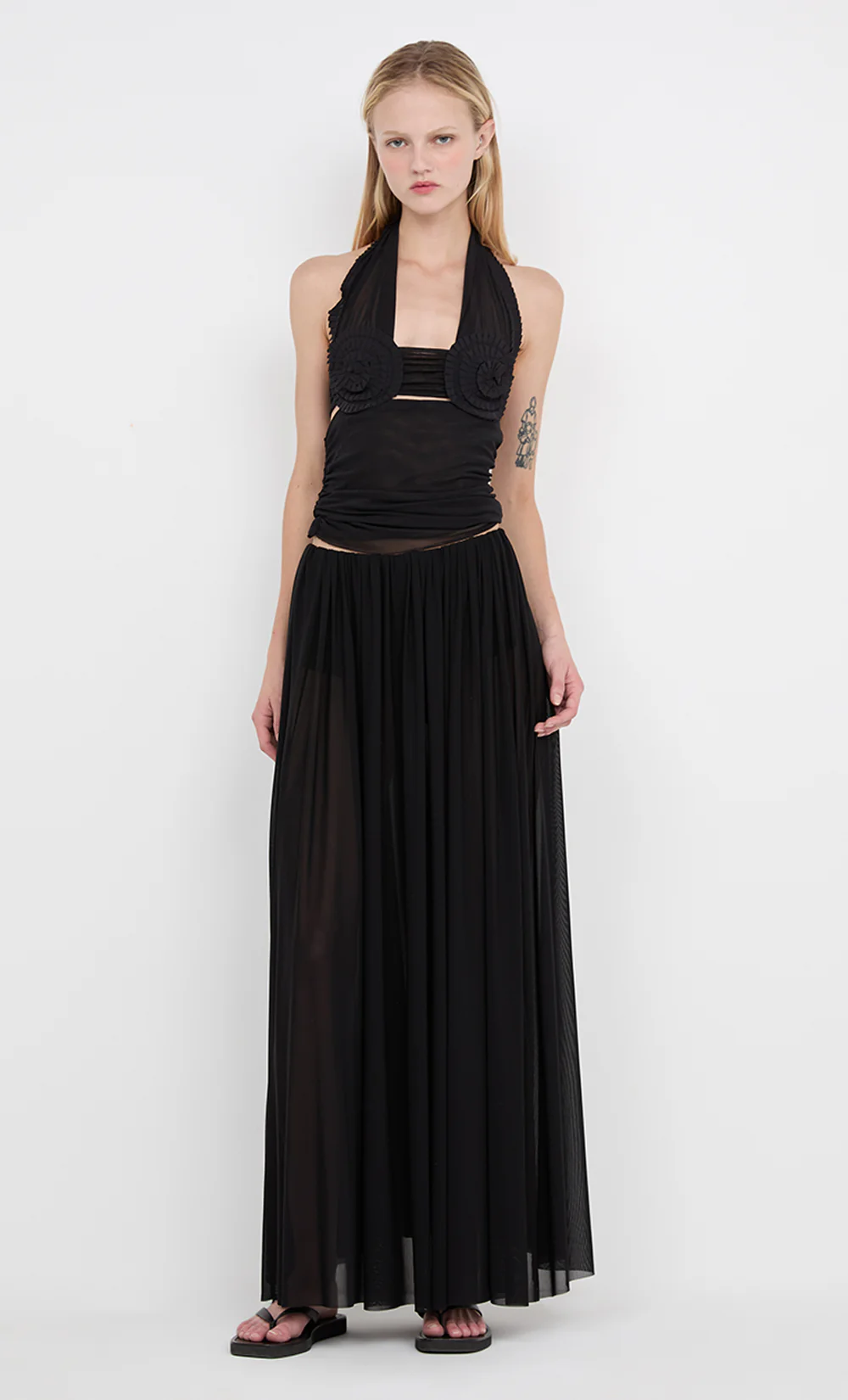 DANTE SPIRAL HALTER TOP - BLACK - Image 4