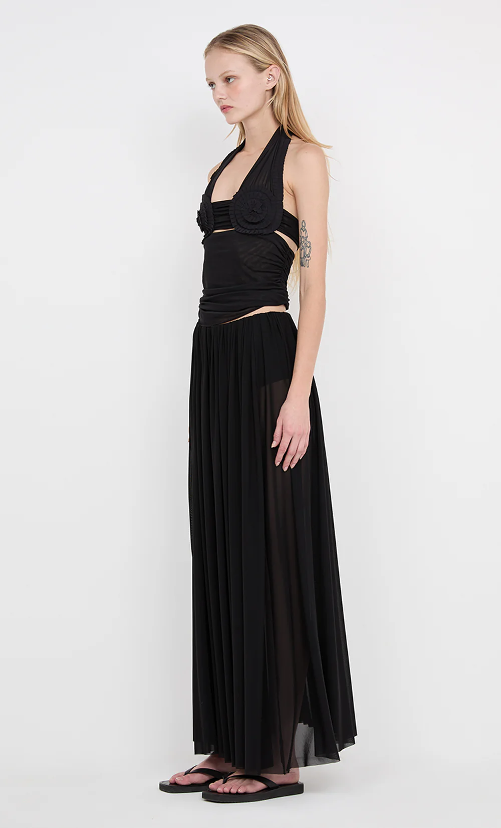 DANTE SPIRAL HALTER TOP - BLACK - Image 5