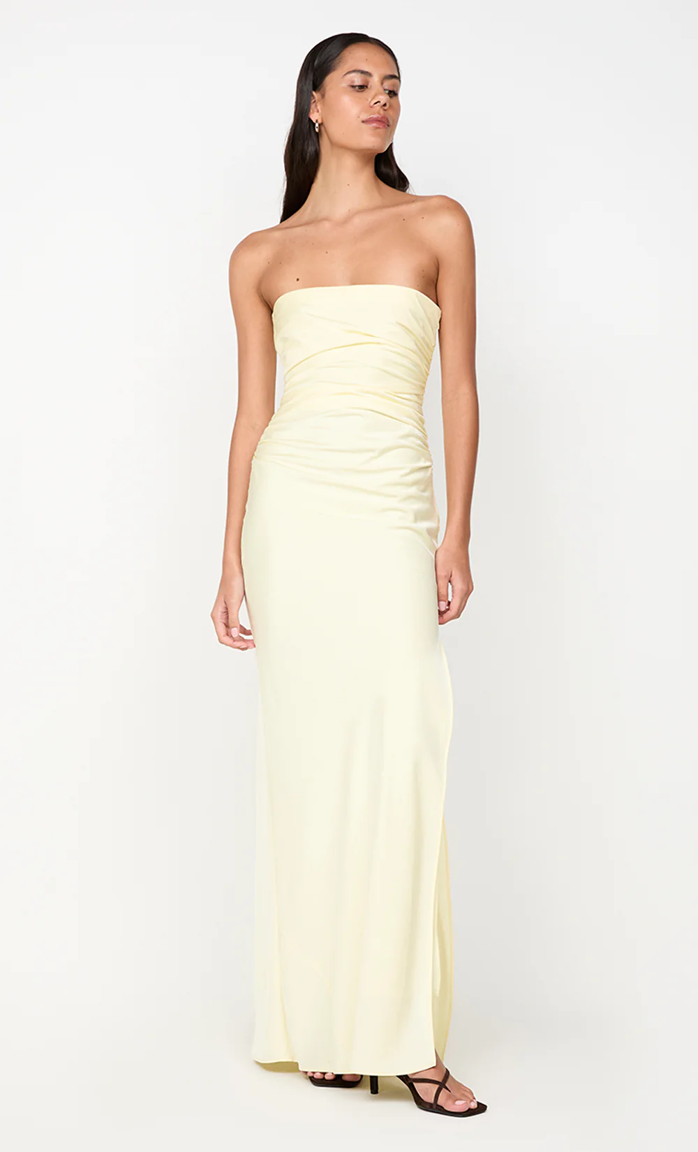 ETERNITY STRAPLESS MAXI DRESS - ICE YELLOW - Image 4