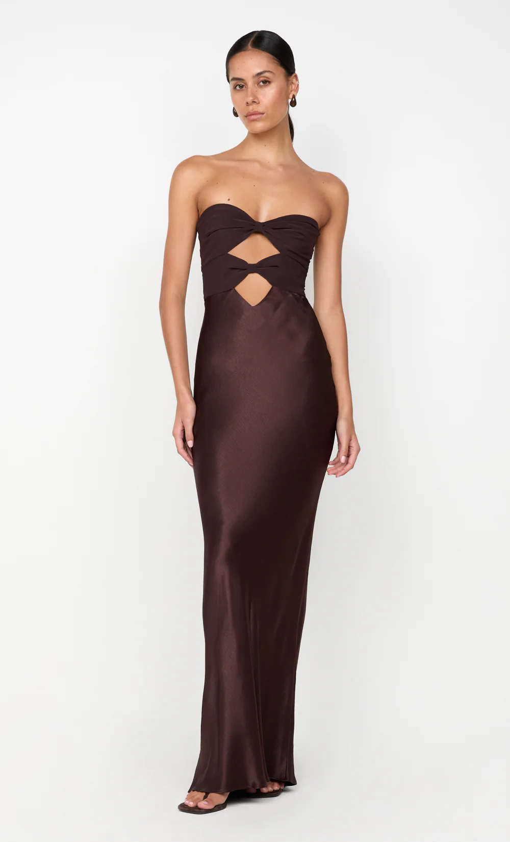 HALLE STRAPLESS DRESS - CHOCOLATE - Image 5