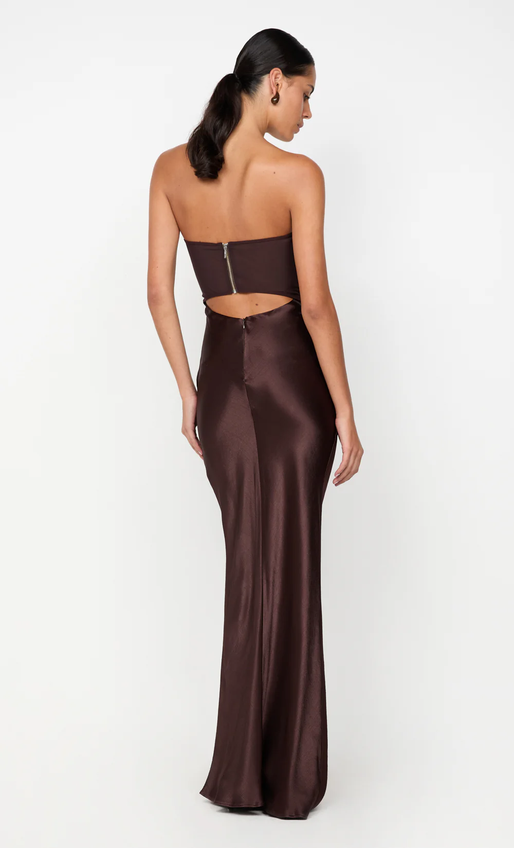 HALLE STRAPLESS DRESS - CHOCOLATE - Image 6
