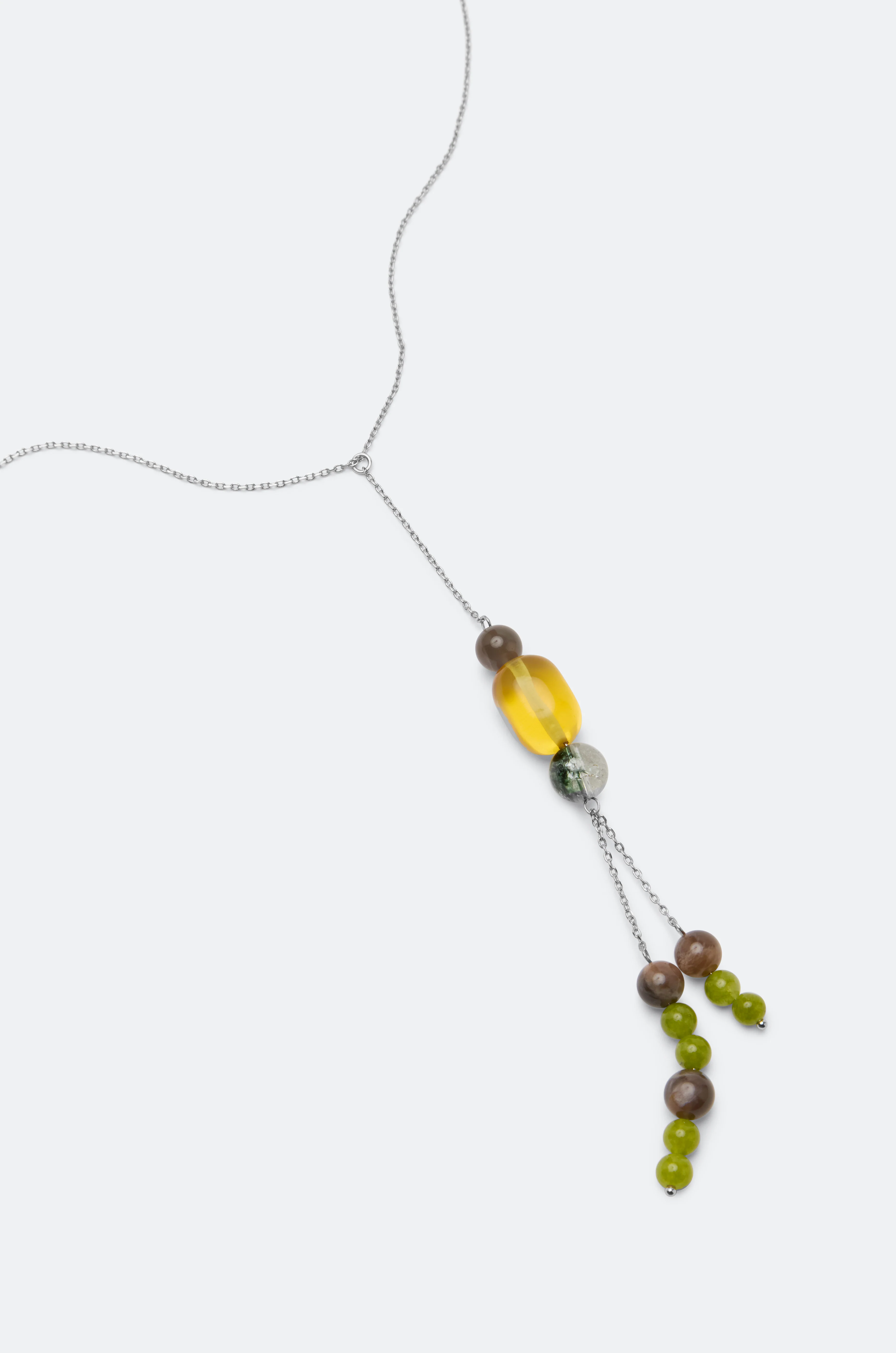 INDIRA MULTI STONE NECKLACE - CITRINE/GREEN - Image 3