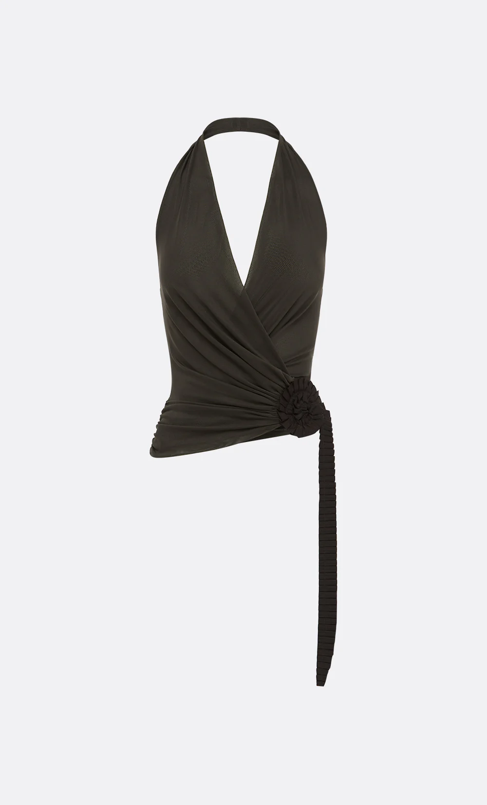 INGRID SPIRAL HALTER TOP - CHOC PINSTIPE - Image 7