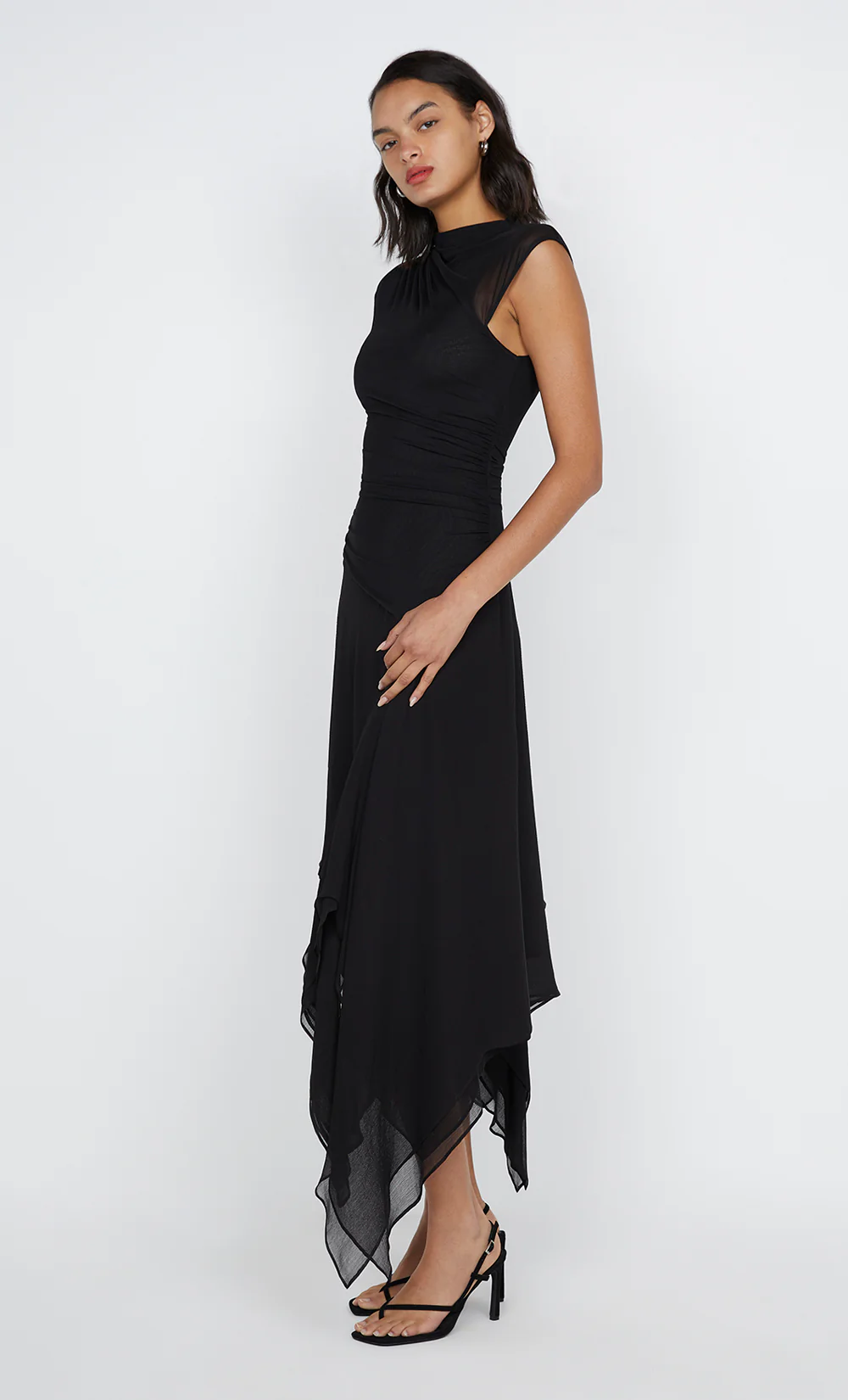 NOEMI ASYM DRESS - BLACK - Image 3