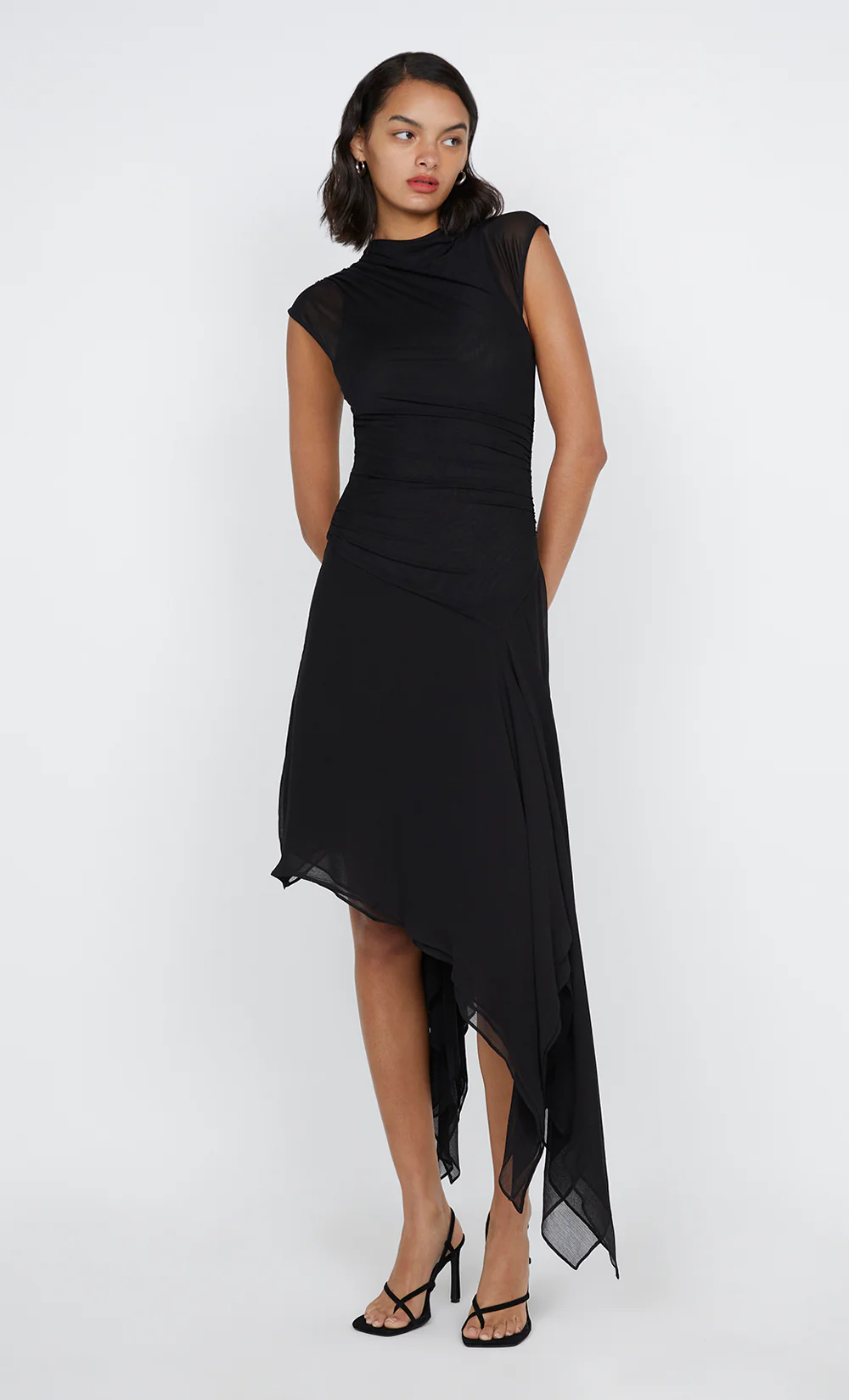NOEMI ASYM DRESS - BLACK - Image 5