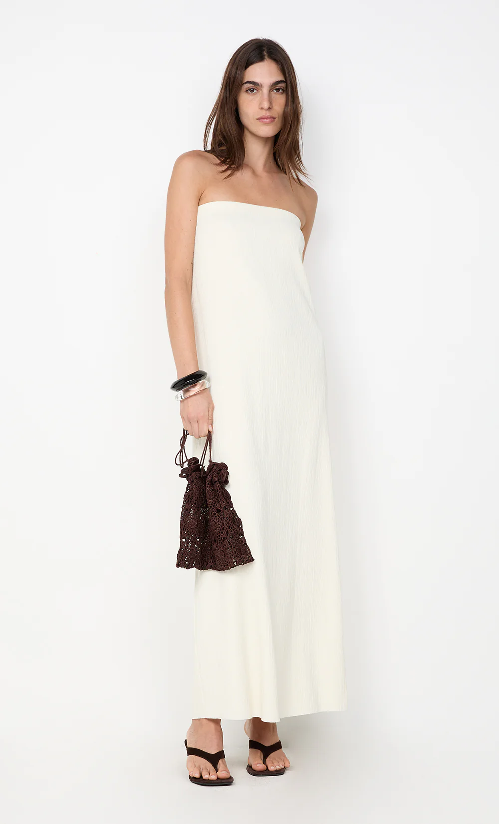 JOLENE STRAPLESS DRESS - IVORY - Image 6