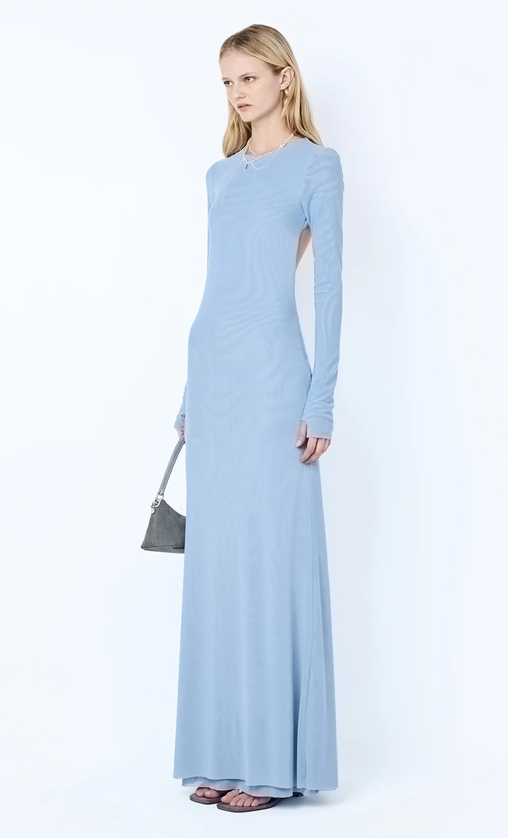 JUNIPER LONG SLEEVE MAXI DRESS - DENIM BLUE - Image 4
