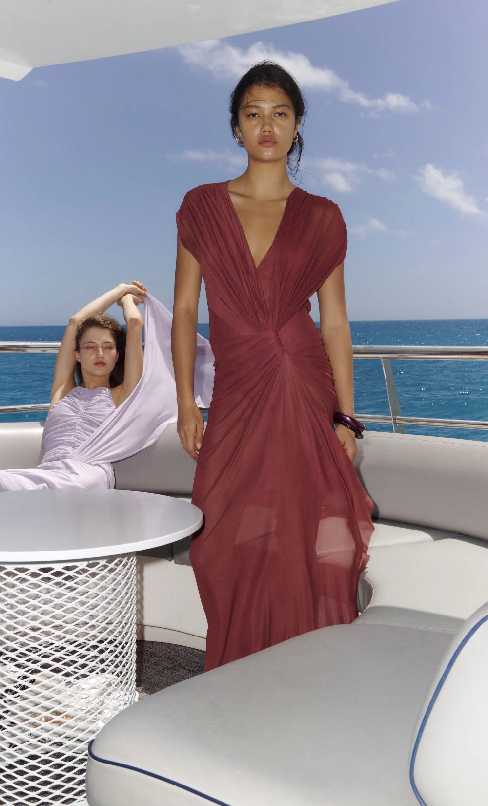 LEIA DRAPE MAXI DRESS - RUST - Image 2