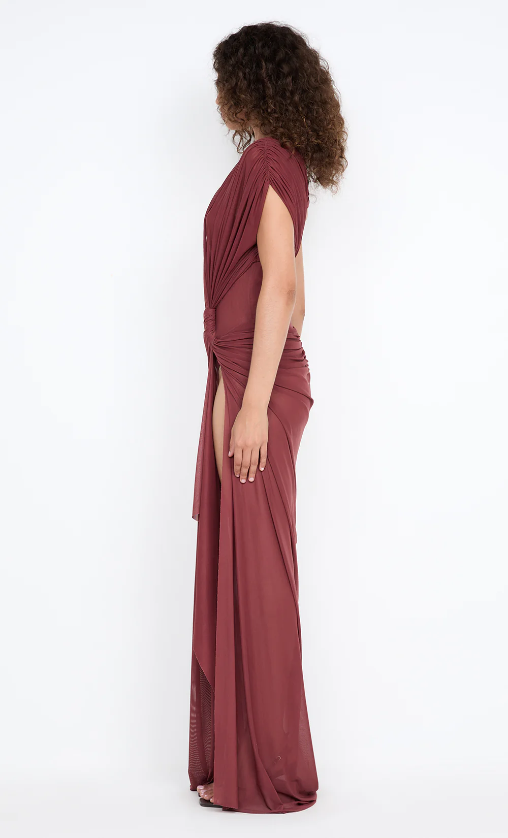 LEIA DRAPE MAXI DRESS - RUST - Image 5