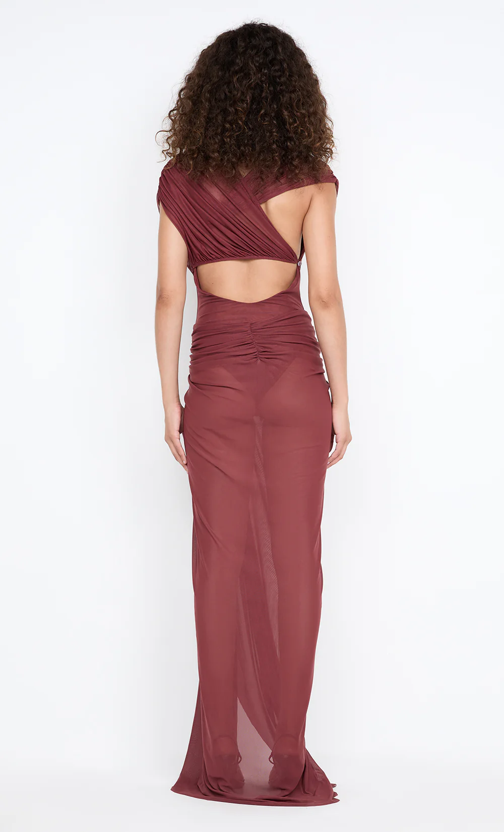 LEIA DRAPE MAXI DRESS - RUST - Image 6
