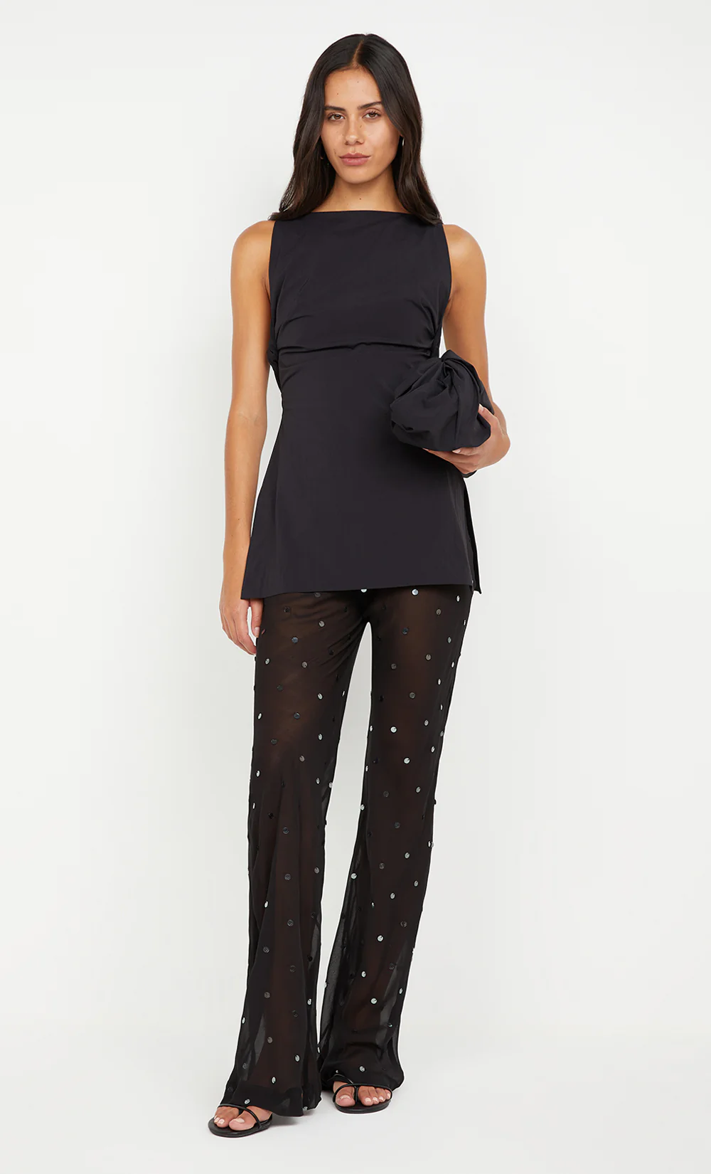 DOMENIC BOATNECK TOP - BLACK - Image 4