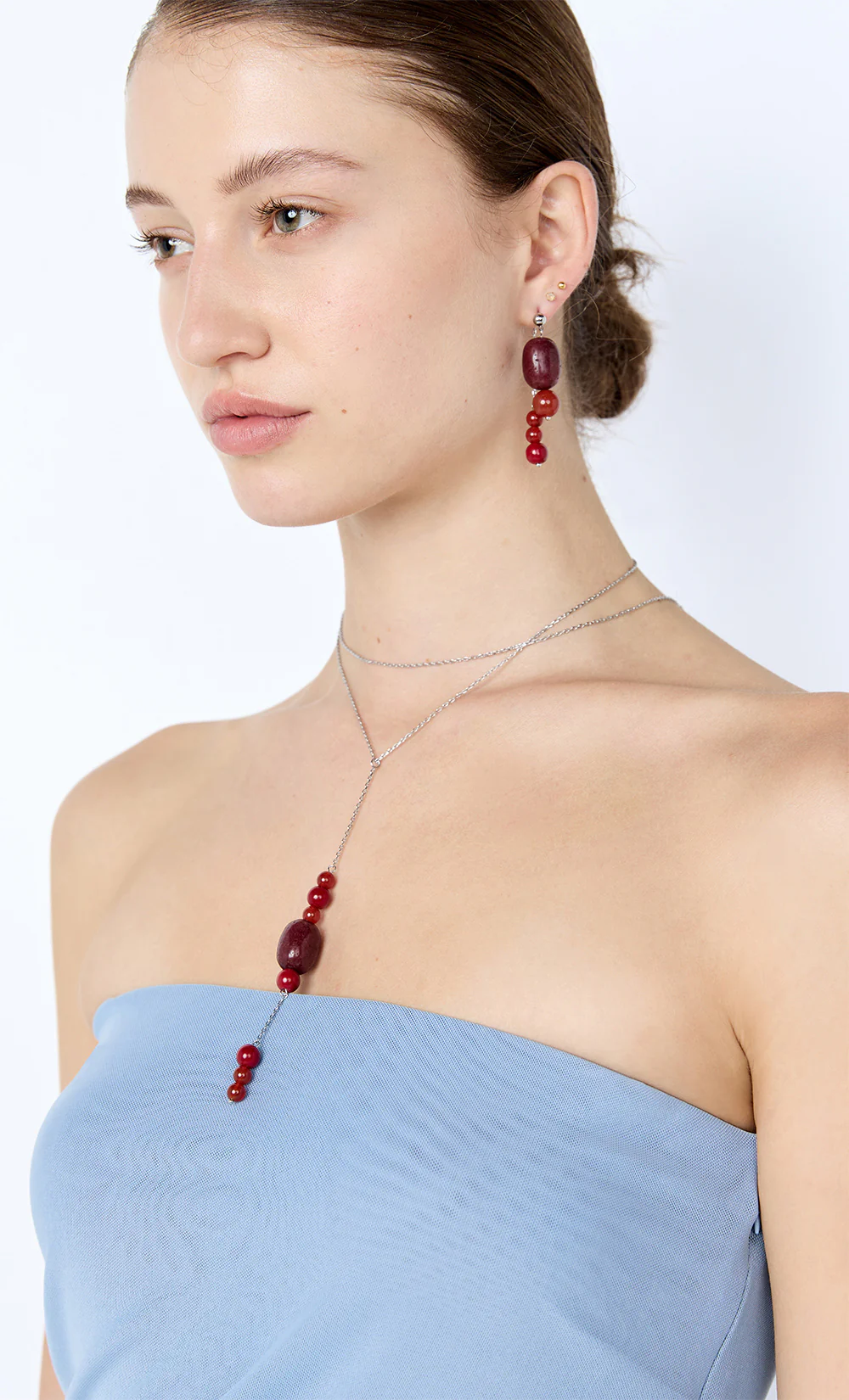 INDIRA MULTI STONE NECKLACE - WINDSOR WINE - Image 3