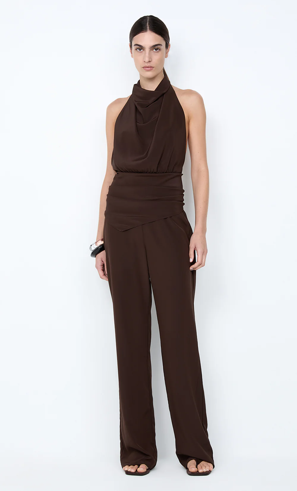 LUCIE HALTER TOP - DARK CHOCOLATE - Image 5