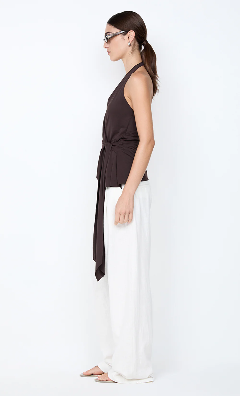 MIA HALTER TOP - DARK CHOCOLATE - Image 4