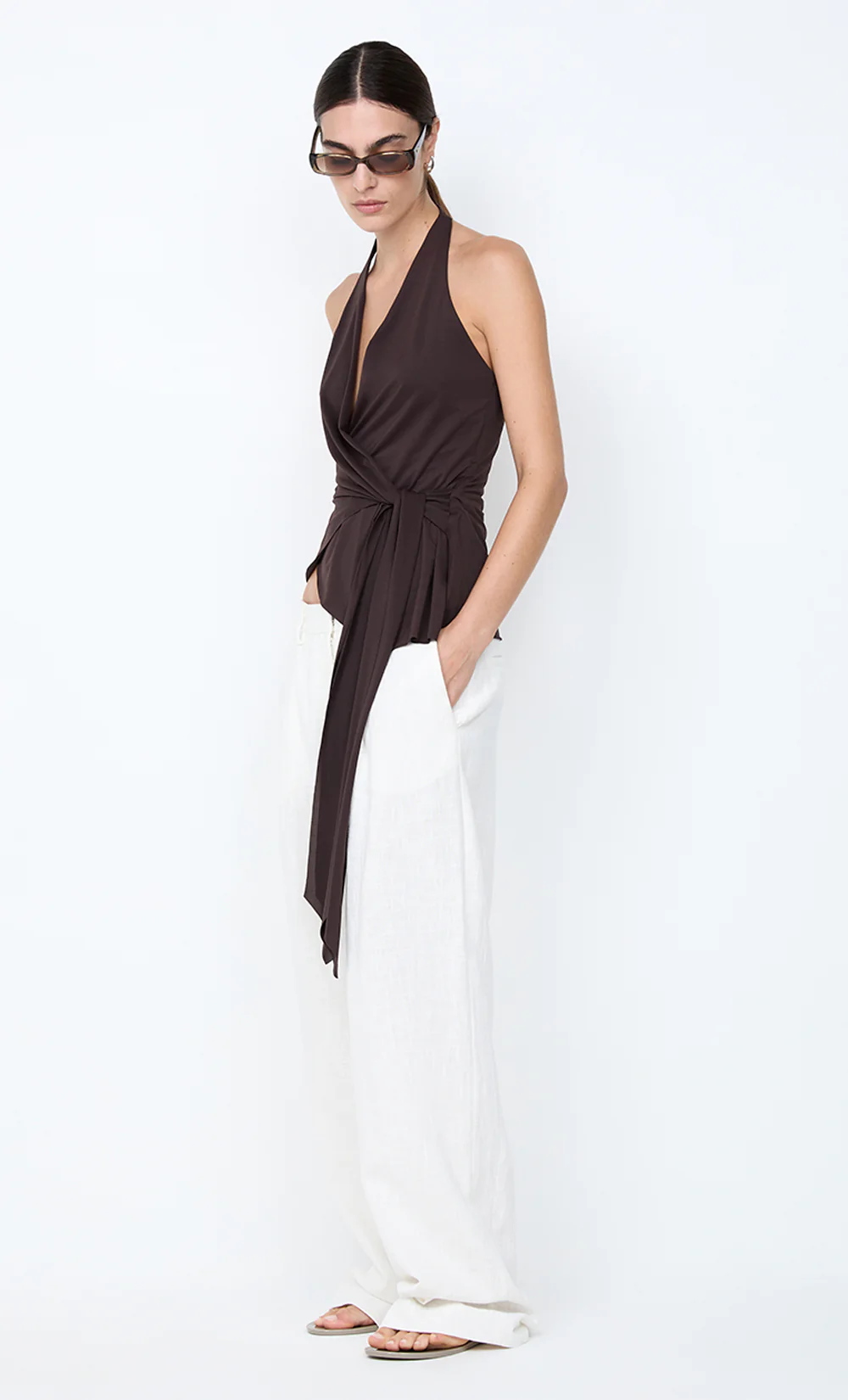 MIA HALTER TOP - DARK CHOCOLATE - Image 6