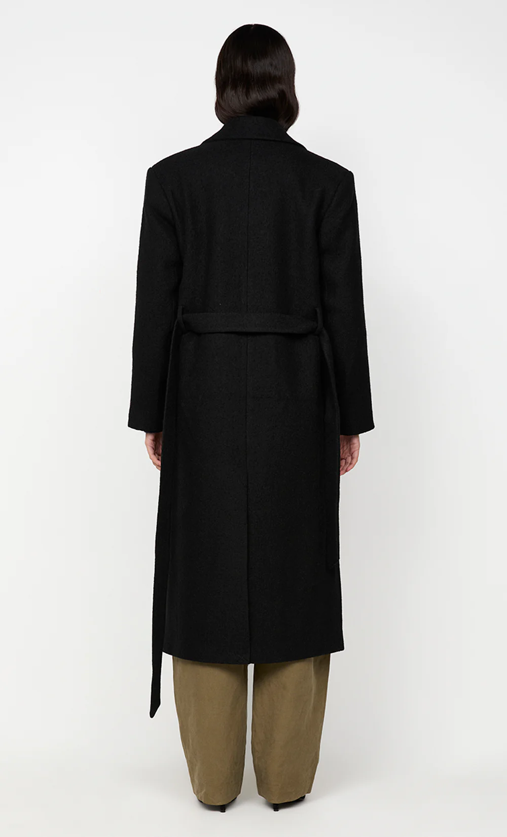 MINA SHORT BELTED COAT - BLACK - Image 6