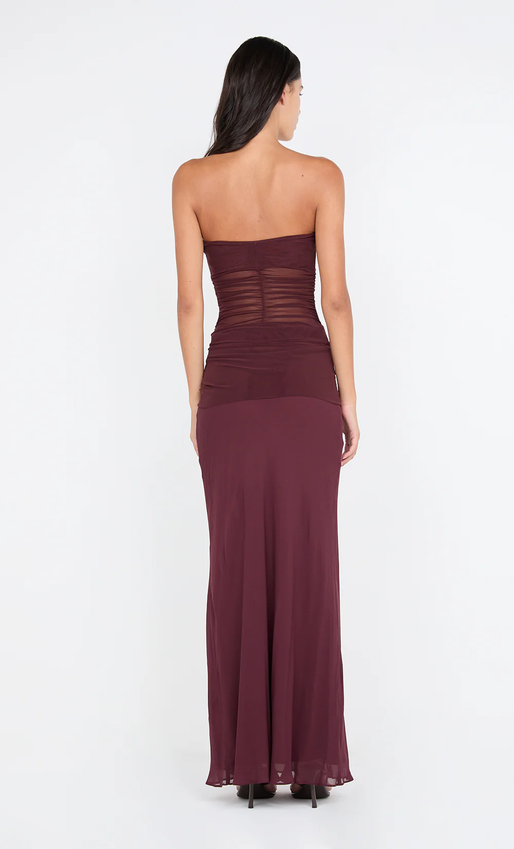 NOEMI STRAPLESS DRESS - PLUM - Image 5