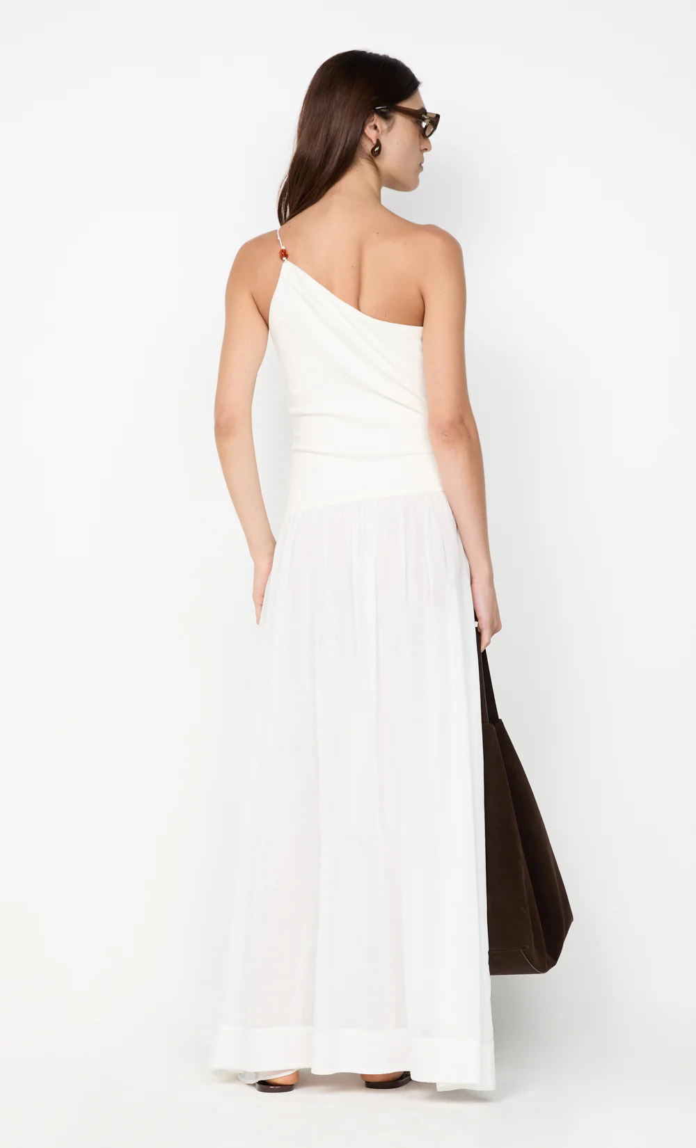 SABRINE ASYM MAXI DRESS - IVORY/WHITE - Image 3