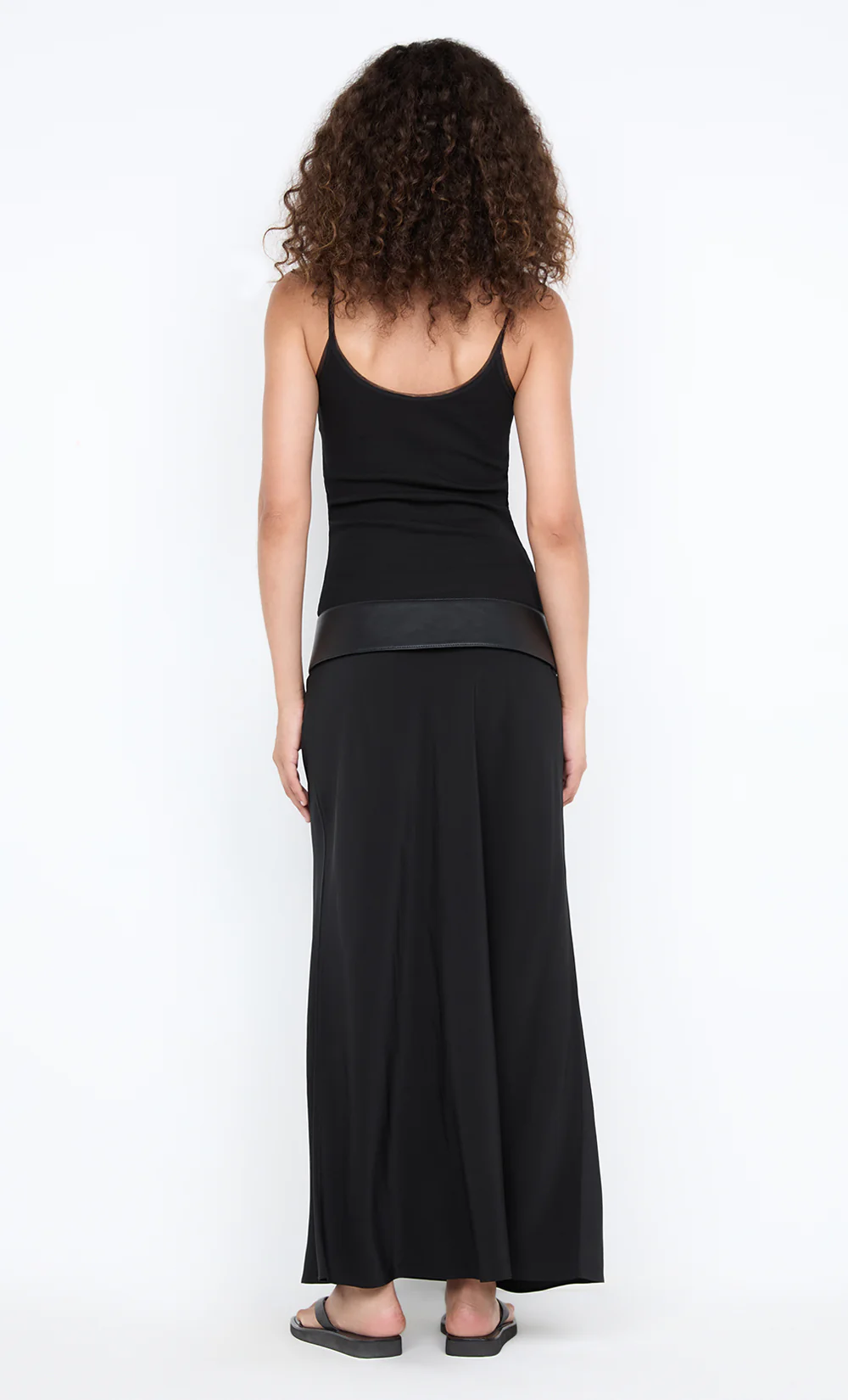 SILK BIAS MAXI SKIRT - BLACK - Image 5