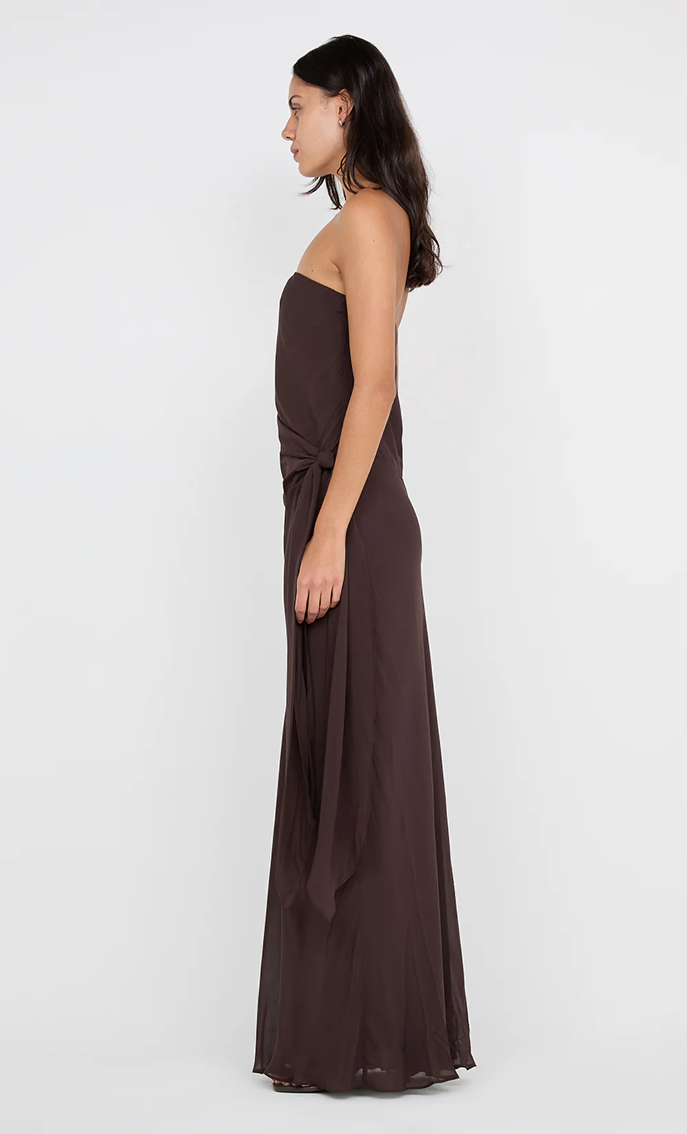 SONEVA STRAPLESS MAXI DRESS - DARK CHOCOLATE - Image 7