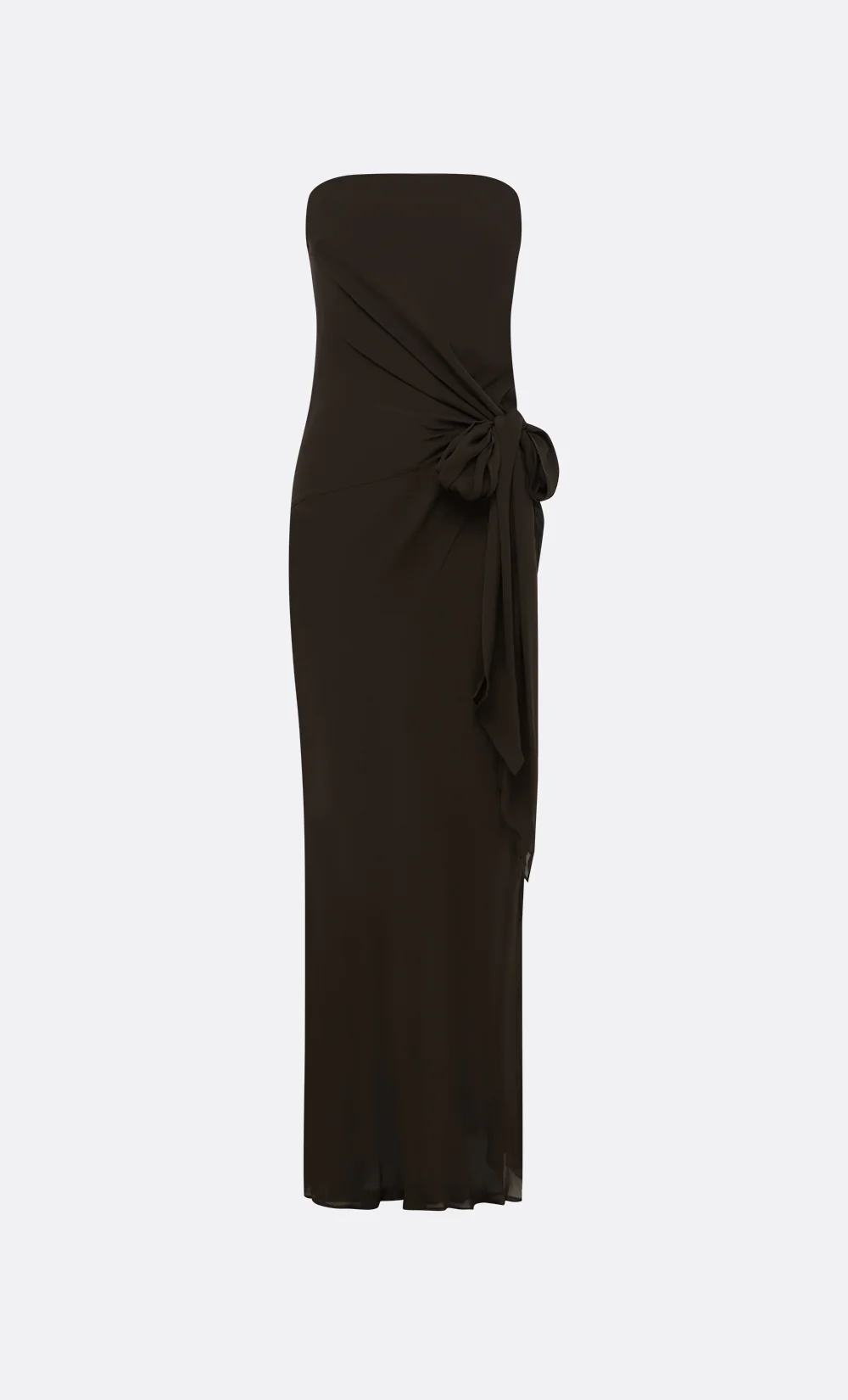 SONEVA STRAPLESS MAXI DRESS - DARK CHOCOLATE - Image 9