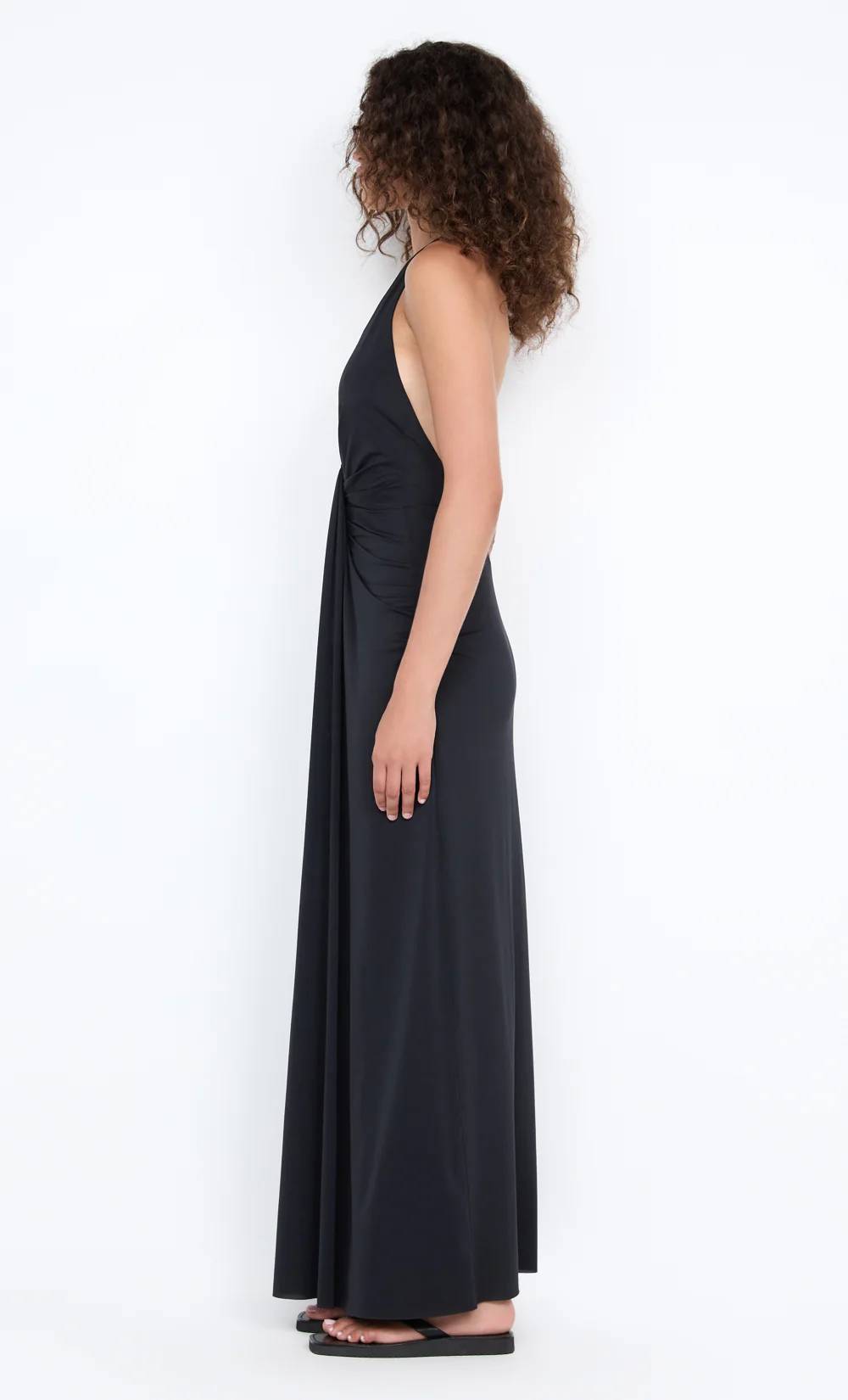 TILLIE DRAPE MAXI DRESS - BLACK - Image 5