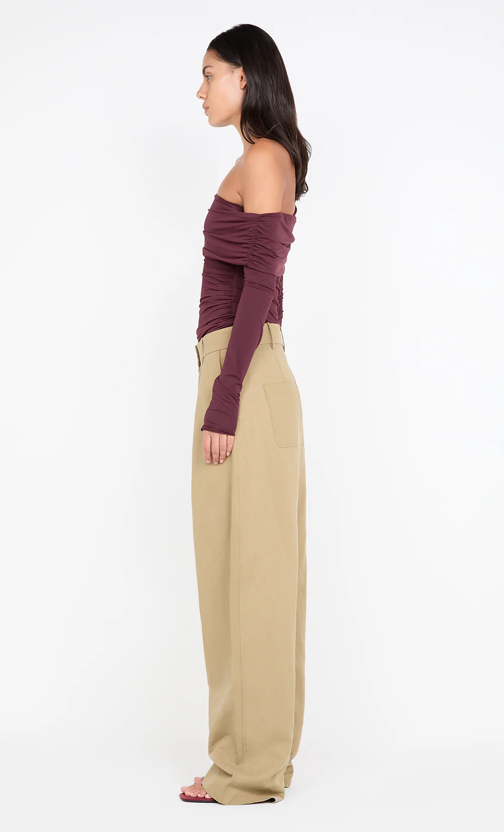 TILLIE DRAPE TOP - PLUM - Image 3