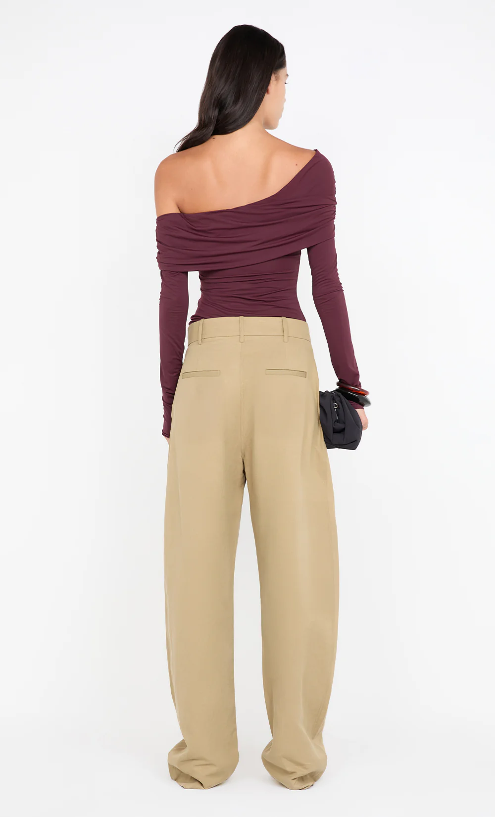 TILLIE DRAPE TOP - PLUM - Image 4