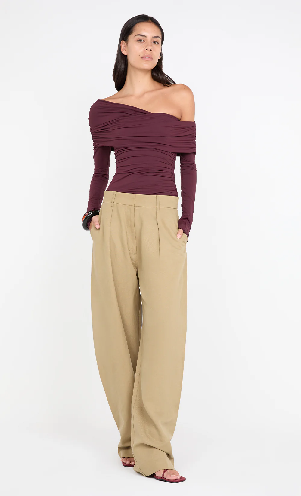 TILLIE DRAPE TOP - PLUM - Image 5