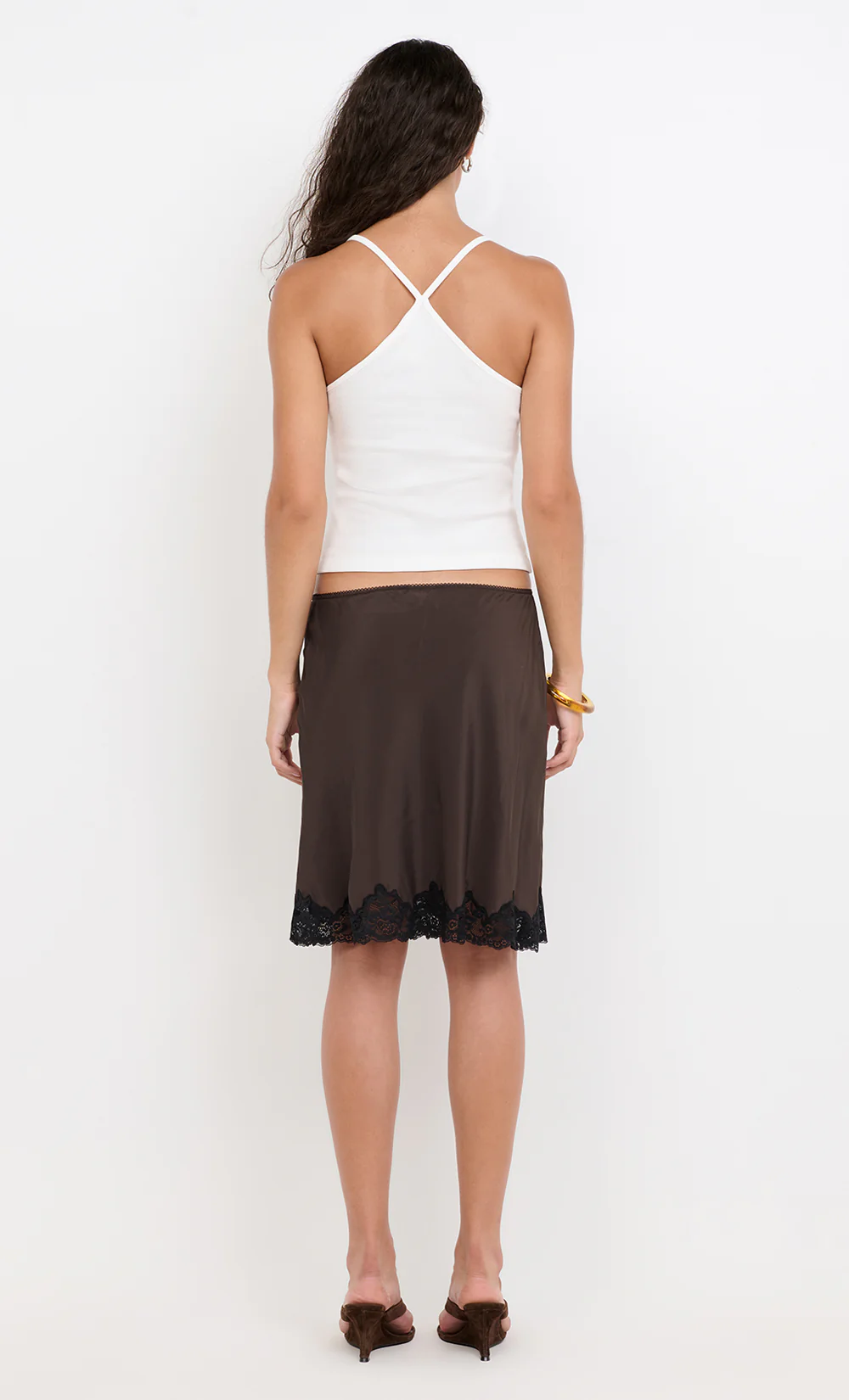 MAISON MIDI SKIRT - DARK CHOC/BLACK - Image 4