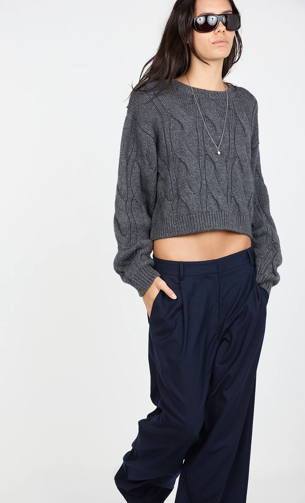 WHITNEY CABLE JUMPER - CHARCOAL - Image 3